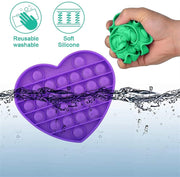Purple Heart Push Pop Bubble Fidget Toy [Sensory Kids Adults Anxiety Stress Relief] Toys & Games Everest   
