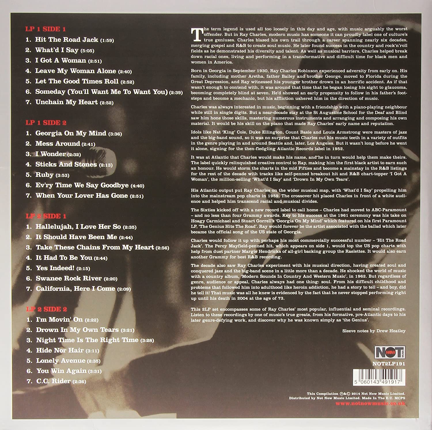 Ray Charles - The Ultimate Collection [Audio Vinyl] Audio CD/Vinyl Not Now Music