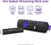 Roku Streaming Stick 4K - Streaming Device 4K/HDR/Dolby Vision with Roku Voice Remote and TV Controls - 3820R [Electronics] Electronics Roku   