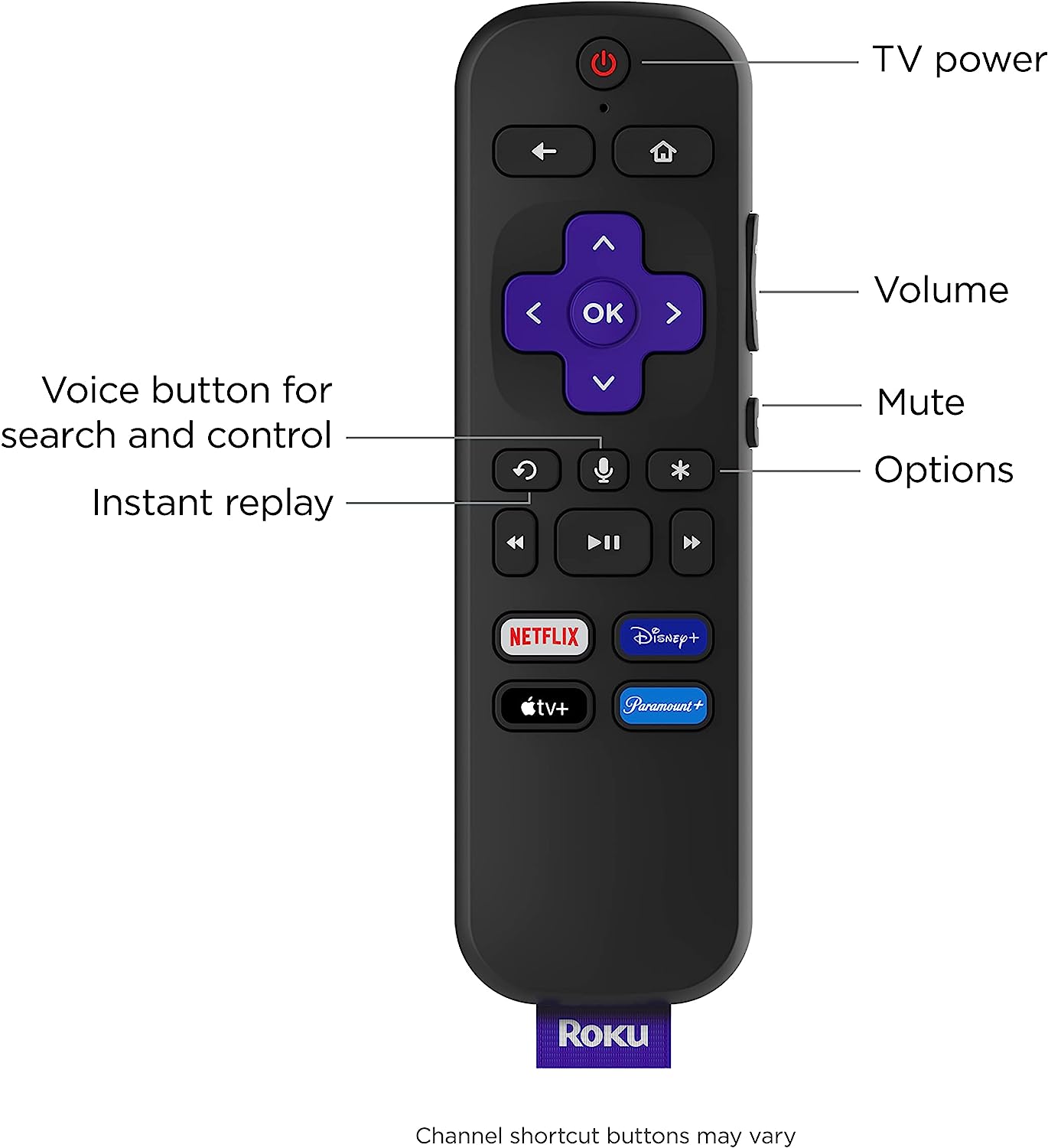 Roku Streaming Stick 4K - Streaming Device 4K/HDR/Dolby Vision with Roku Voice Remote and TV Controls - 3820R [Electronics] Electronics Roku   