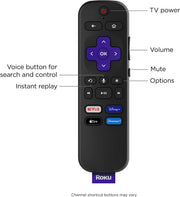 Roku Streaming Stick 4K - Streaming Device 4K/HDR/Dolby Vision with Roku Voice Remote and TV Controls - 3820R [Electronics] Electronics Roku   