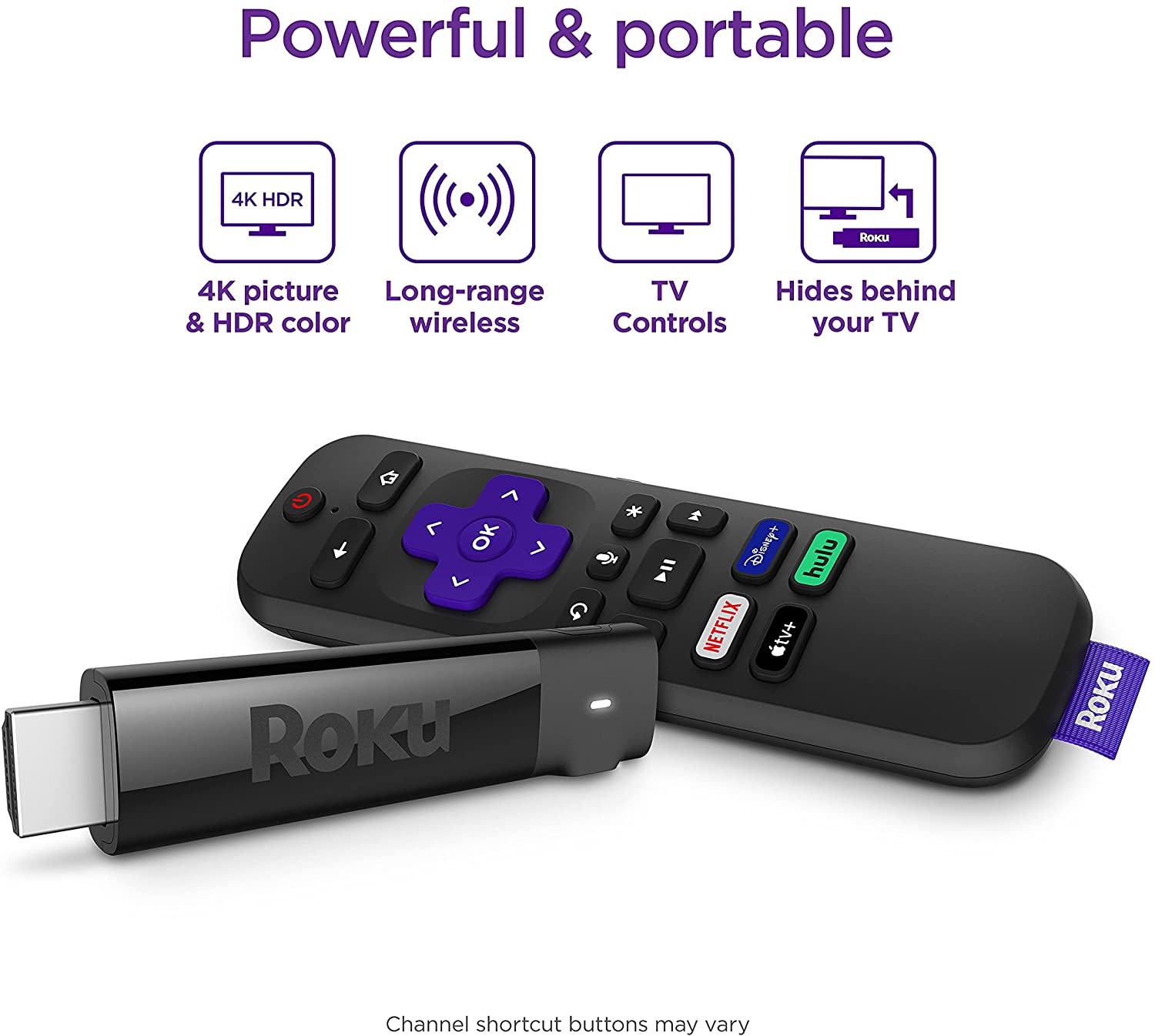Roku Streaming Stick+ - HD/4K/HDR Streaming Device with Long-range Wireless and Roku Voice Remote with TV Controls - 3810R [Electronics] Electronics Roku   