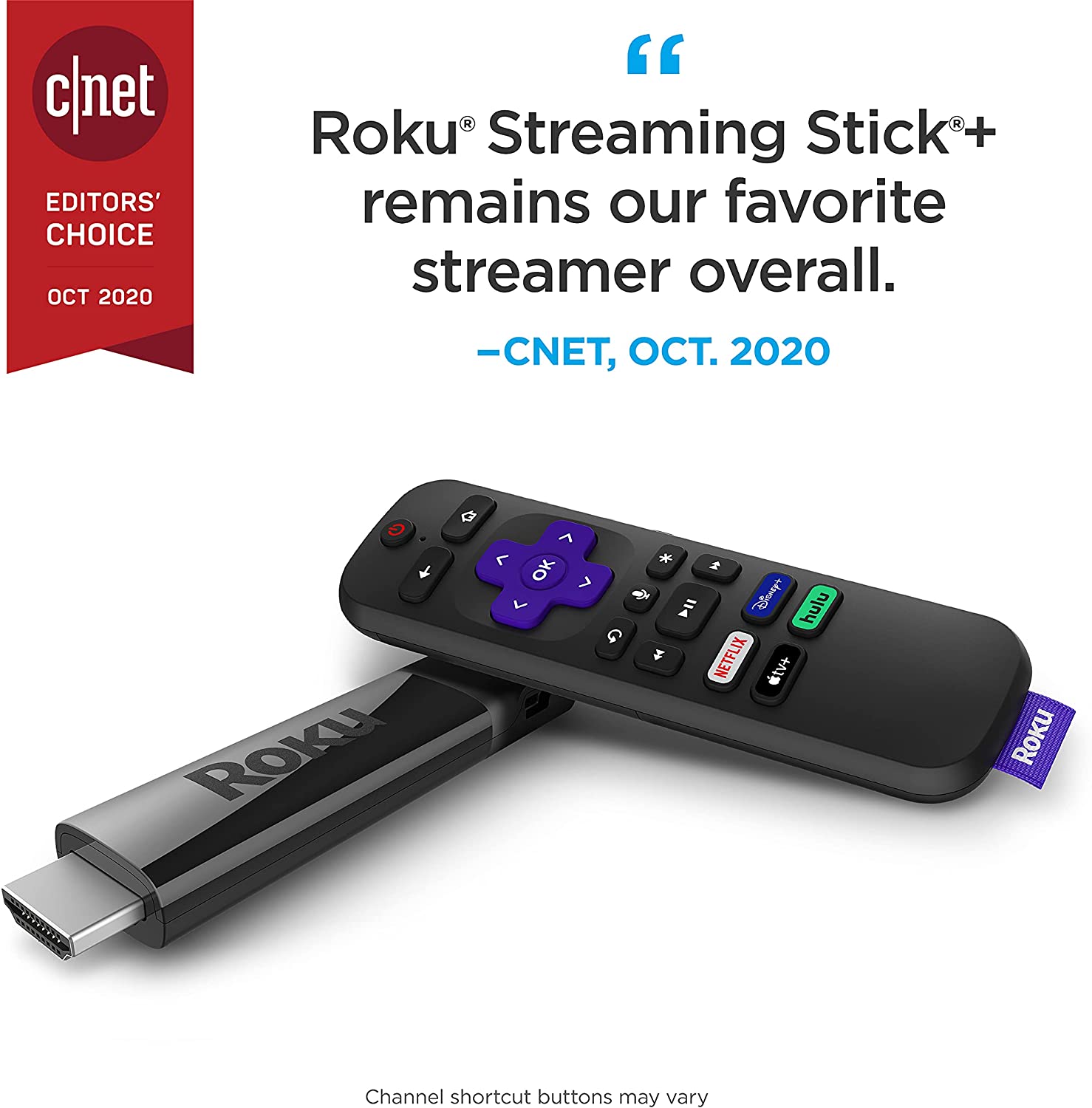 Roku Streaming Stick+ - HD/4K/HDR Streaming Device with Long-range Wireless and Roku Voice Remote with TV Controls - 3810R [Electronics] Electronics Roku   