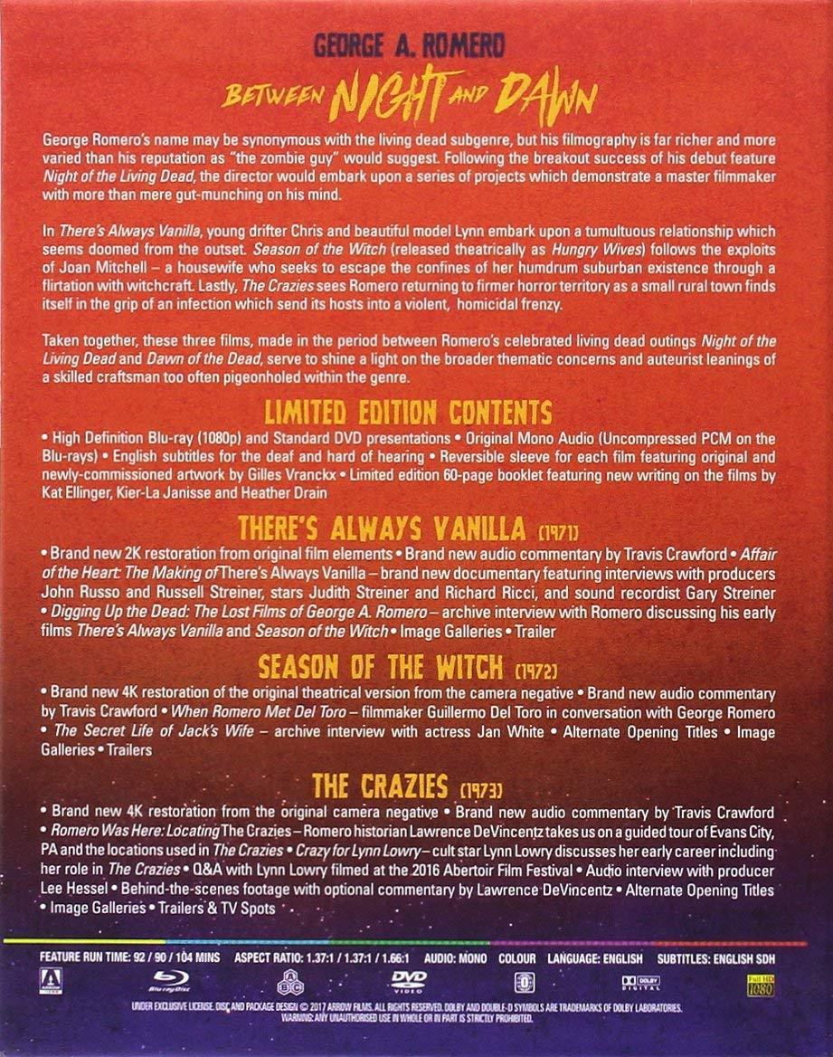 George A. Romero: Between Night And Dawn - Limited Edition [Blu-Ray Box Set] DVDs & Blu-Rays Arrow Video   