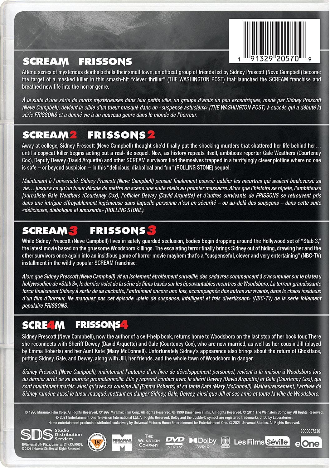 Scream 4-Movie Collection [DVD Box Set] DVDs & Blu-Rays Alliance   