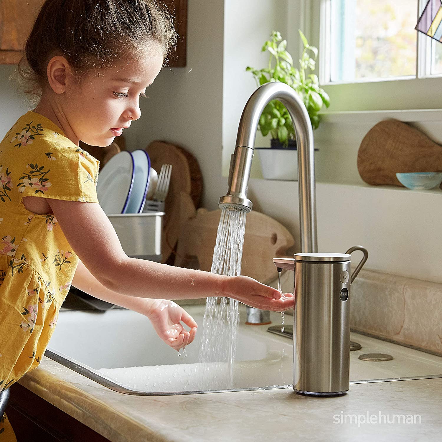 simplehuman 9 oz. Touch-Free Sensor Liquid Soap Pump Dispenser - Brushed Stainless Steel House & Home simplehuman