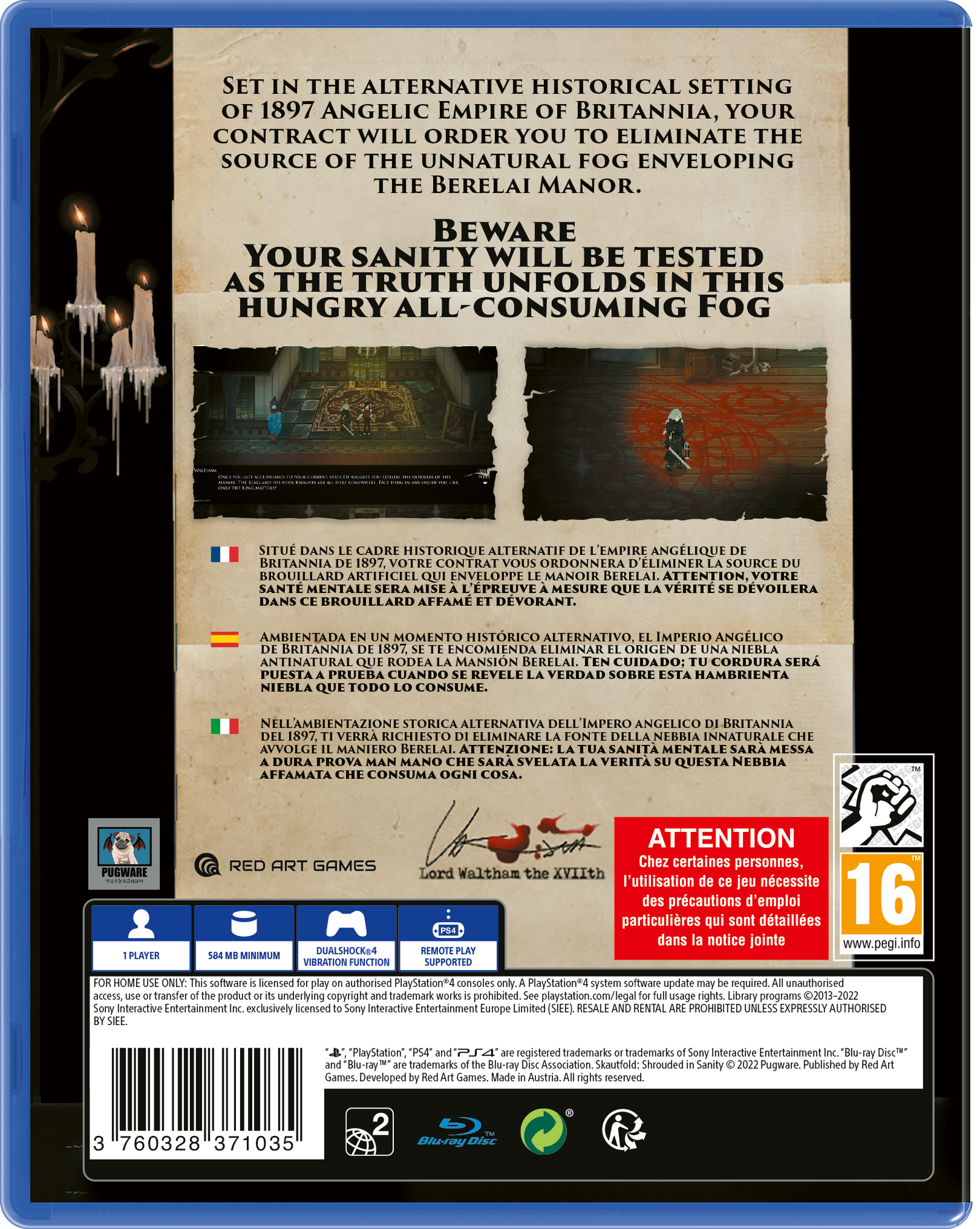 Skautfold: Shrouded in Sanity [PlayStation 4] PlayStation 4 Video Game Red Art Games   
