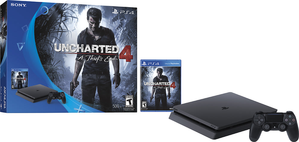 Sony PlayStation 4 Slim Console - Uncharted 4 Bundle - 500GB [PlayStation 4 System] PlayStation 4 Hardware Sony