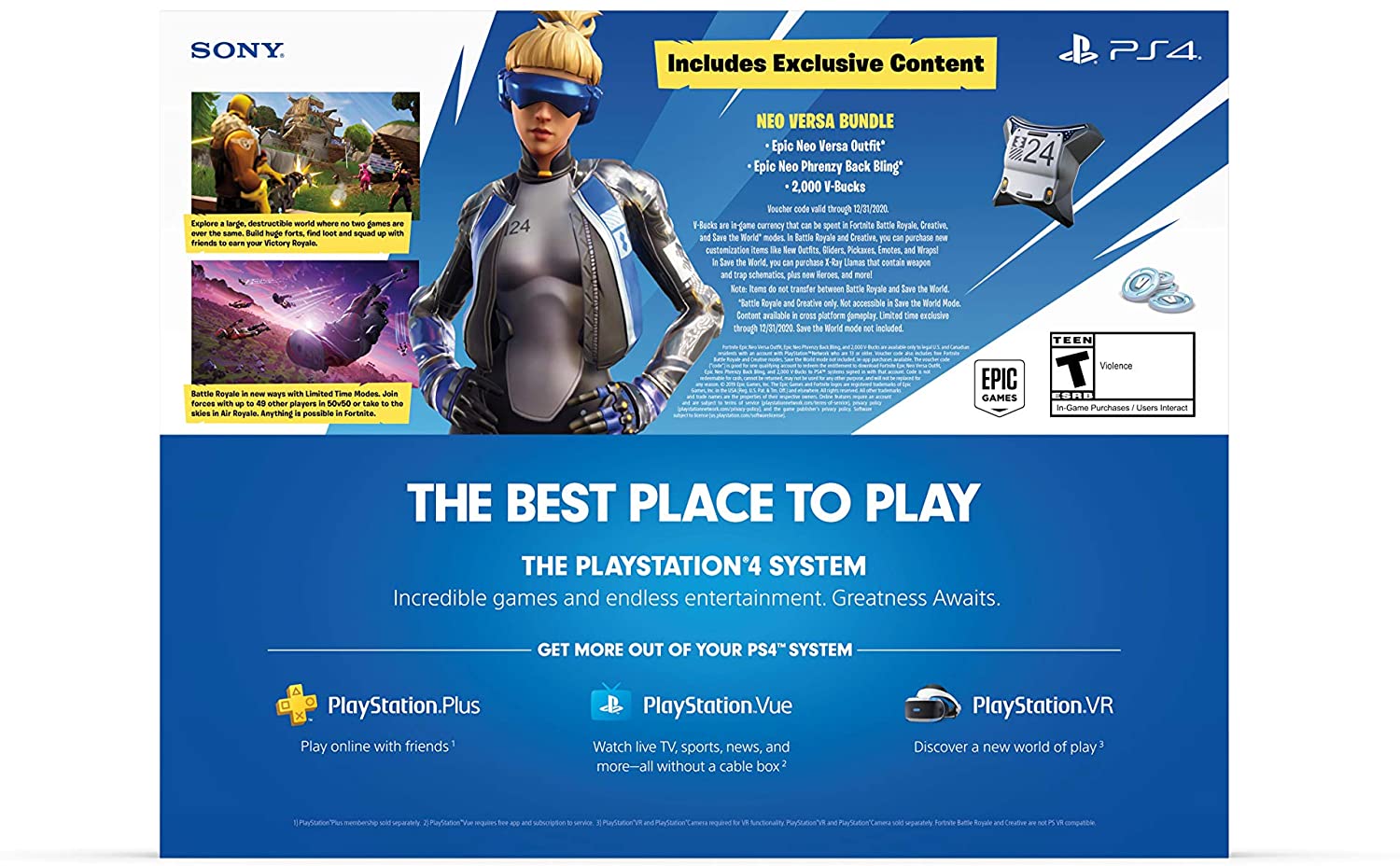 PlayStation 4 Slim Console - Fortnite Neo Versa Bundle - 1TB [PlayStation 4 System] PlayStation 4 Hardware Sony