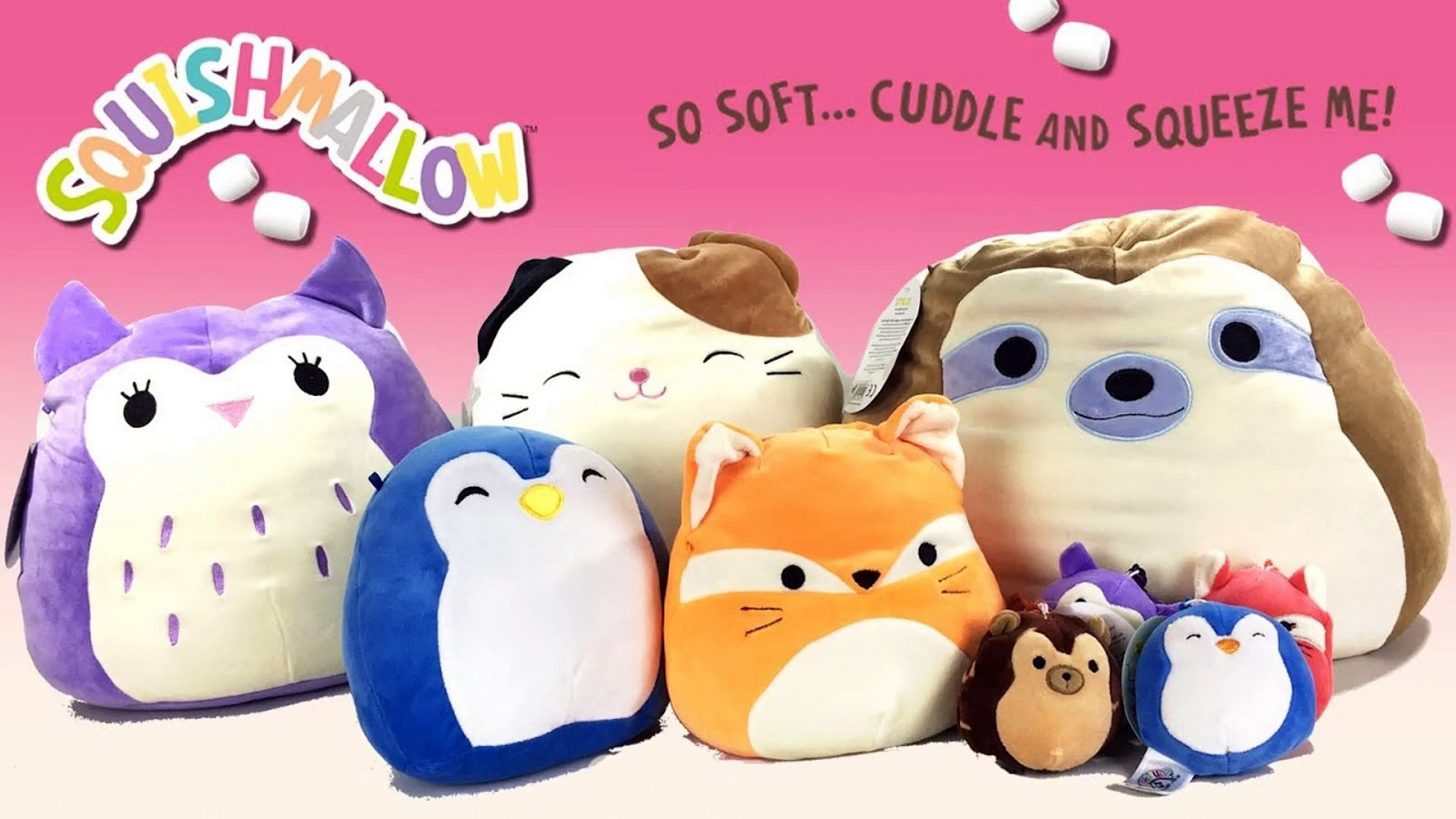 Squishy SquooShems Squishmallows - Jayda 16 " Plush Pink Jellyfish Pillow Plushies Kellytoy