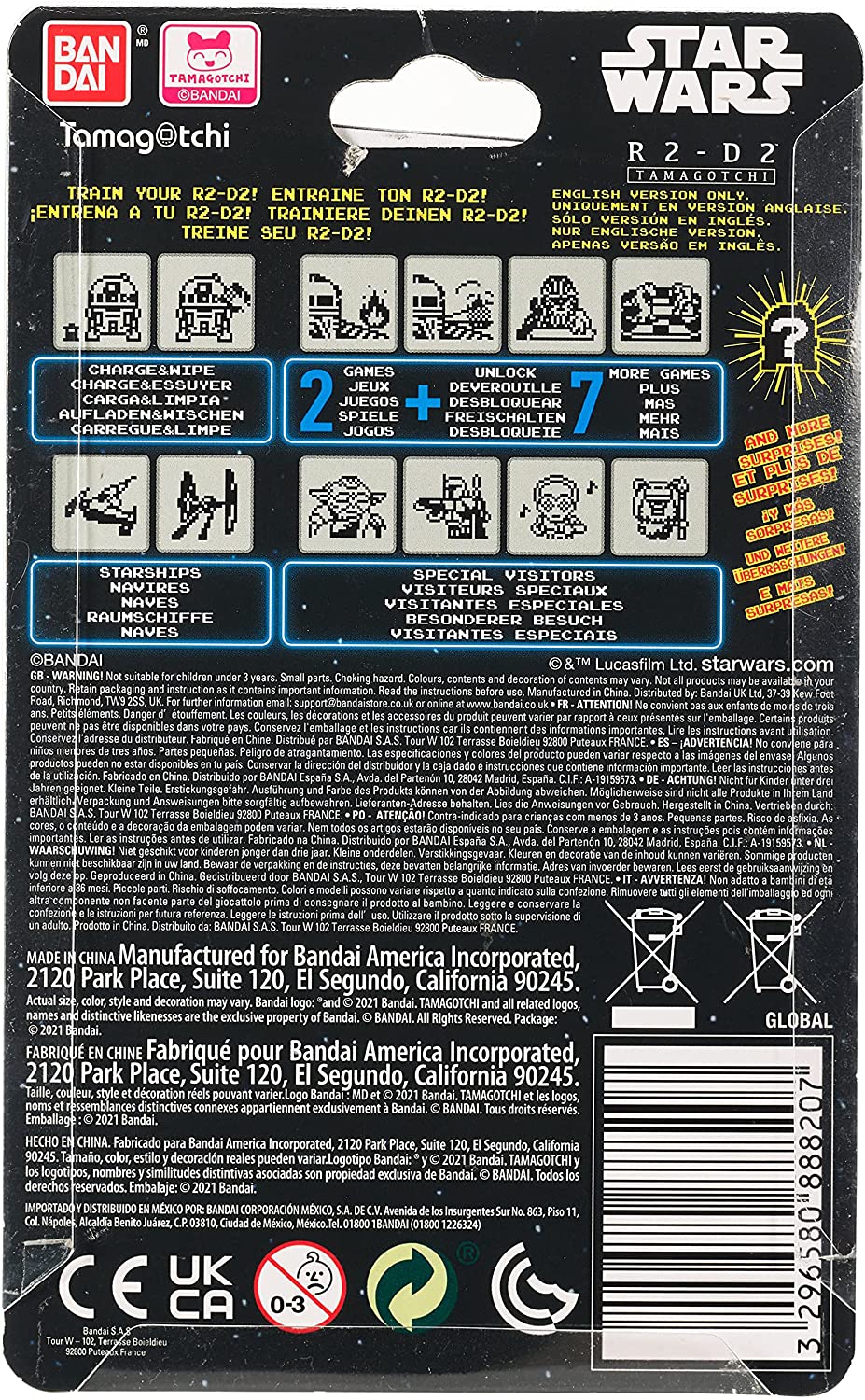 Star Wars R2-D2 Tamagotchi - Classic White Toys & Games Bandai Namco