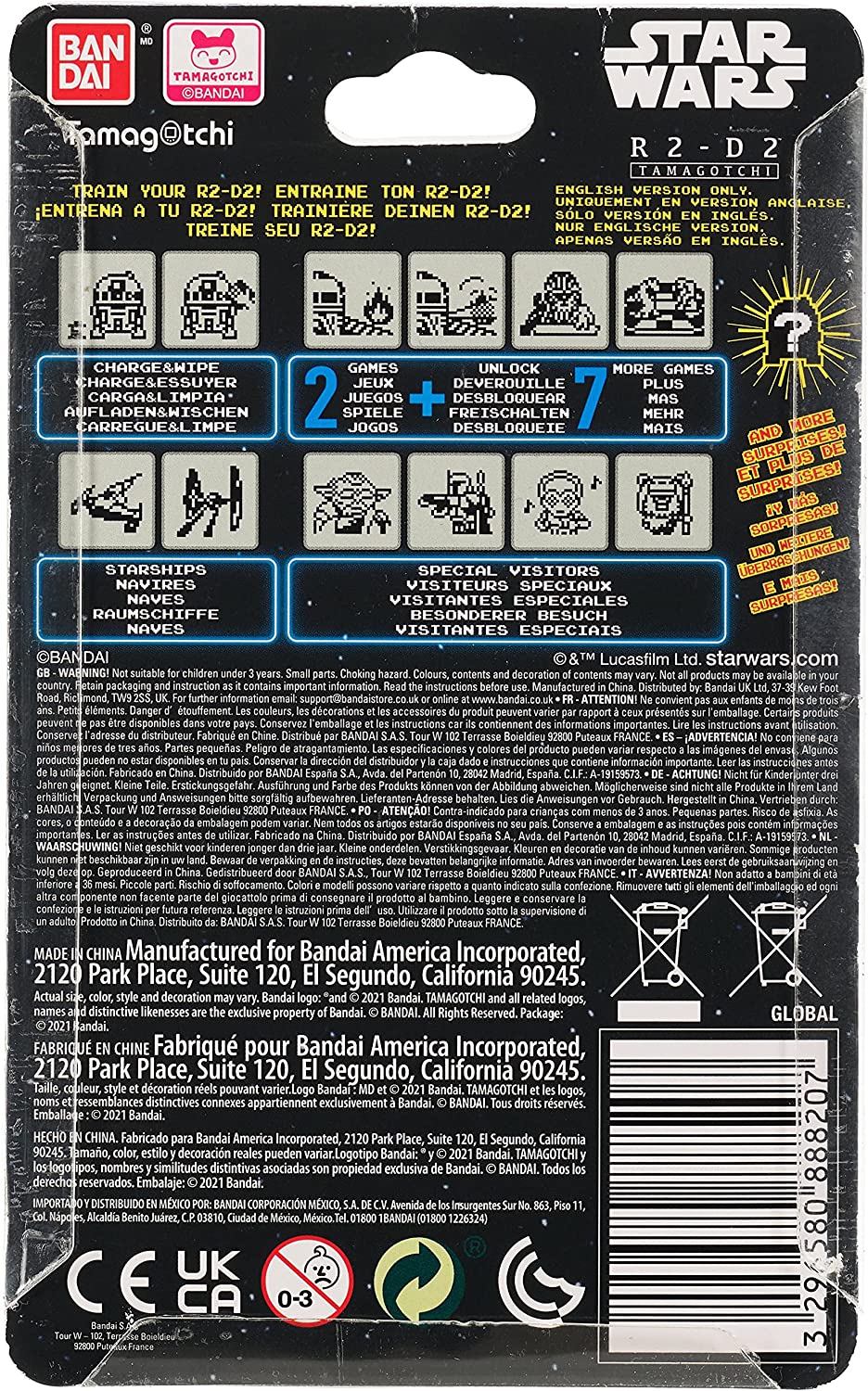 Star Wars R2-D2 Tamagotchi - Hologram Translucent Blue Toys & Games Bandai Namco