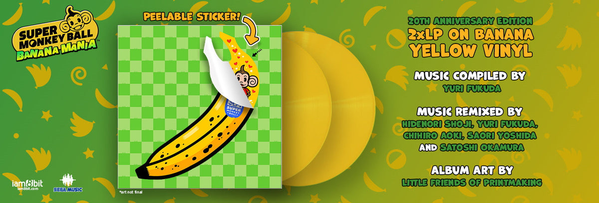 Super Monkey Ball: Banana Mania 2xLP Banana Yellow Vinyl Soundtrack [Audio Vinyl] Audio CD/Vinyl iam8bit   