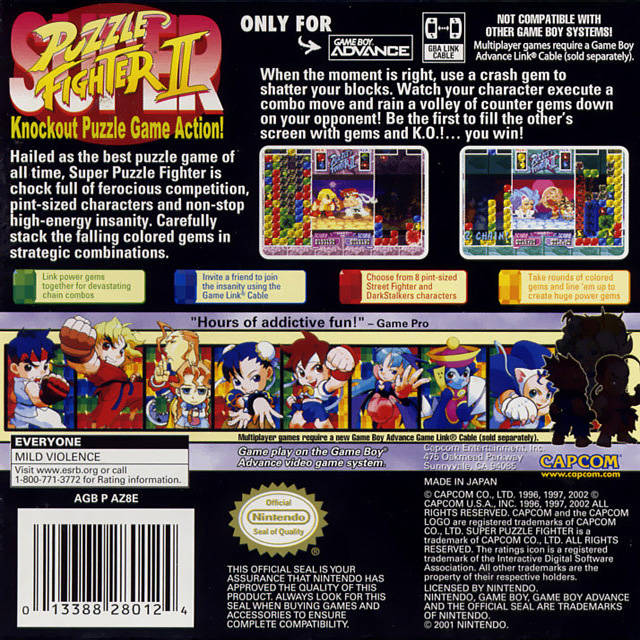 Super Puzzle Fighter II [GameBoy Advance] Nintendo GameBoy Video Game Capcom   