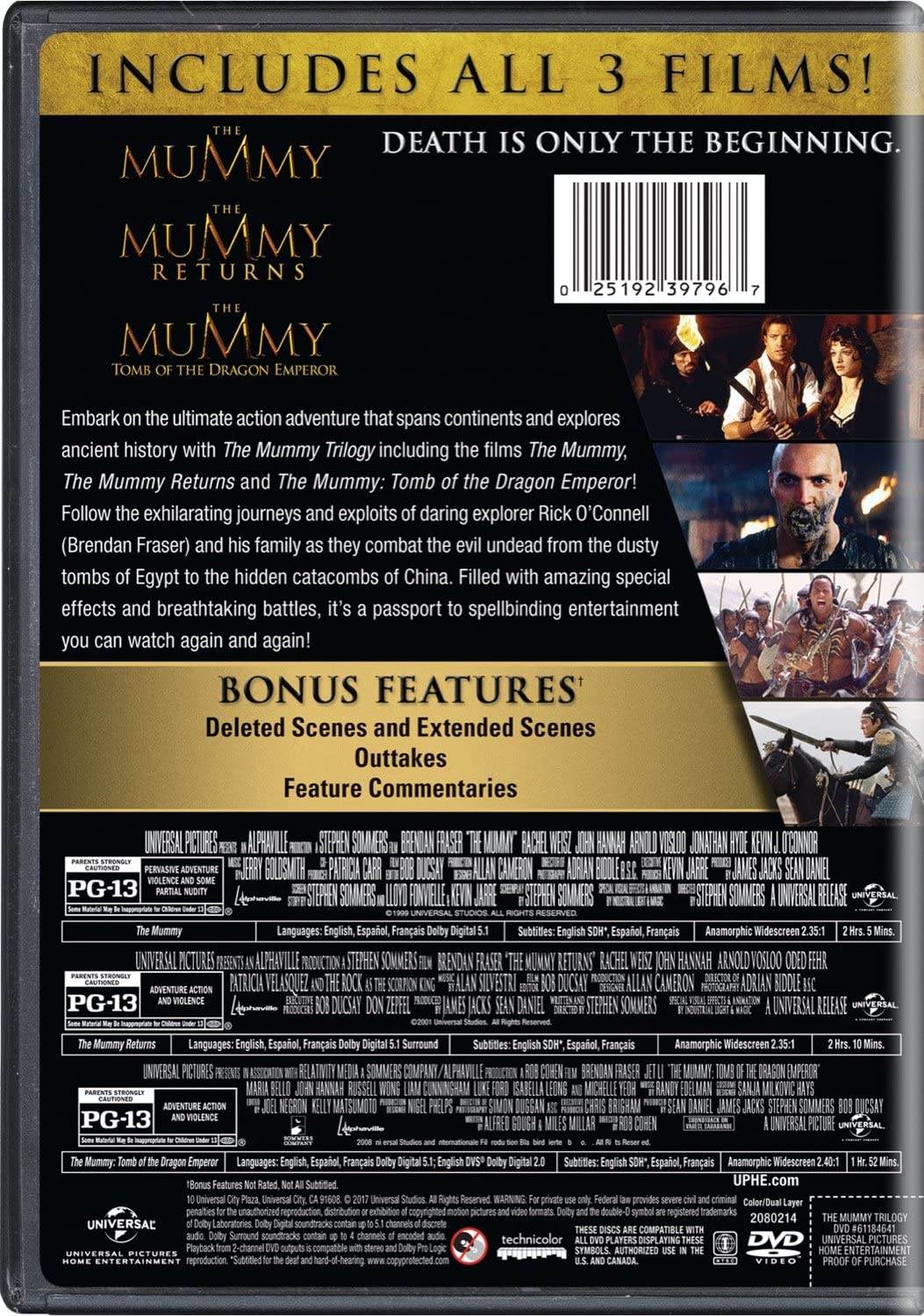 The Mummy Trilogy [DVD Box Set] DVDs & Blu-Rays Universal Studios   