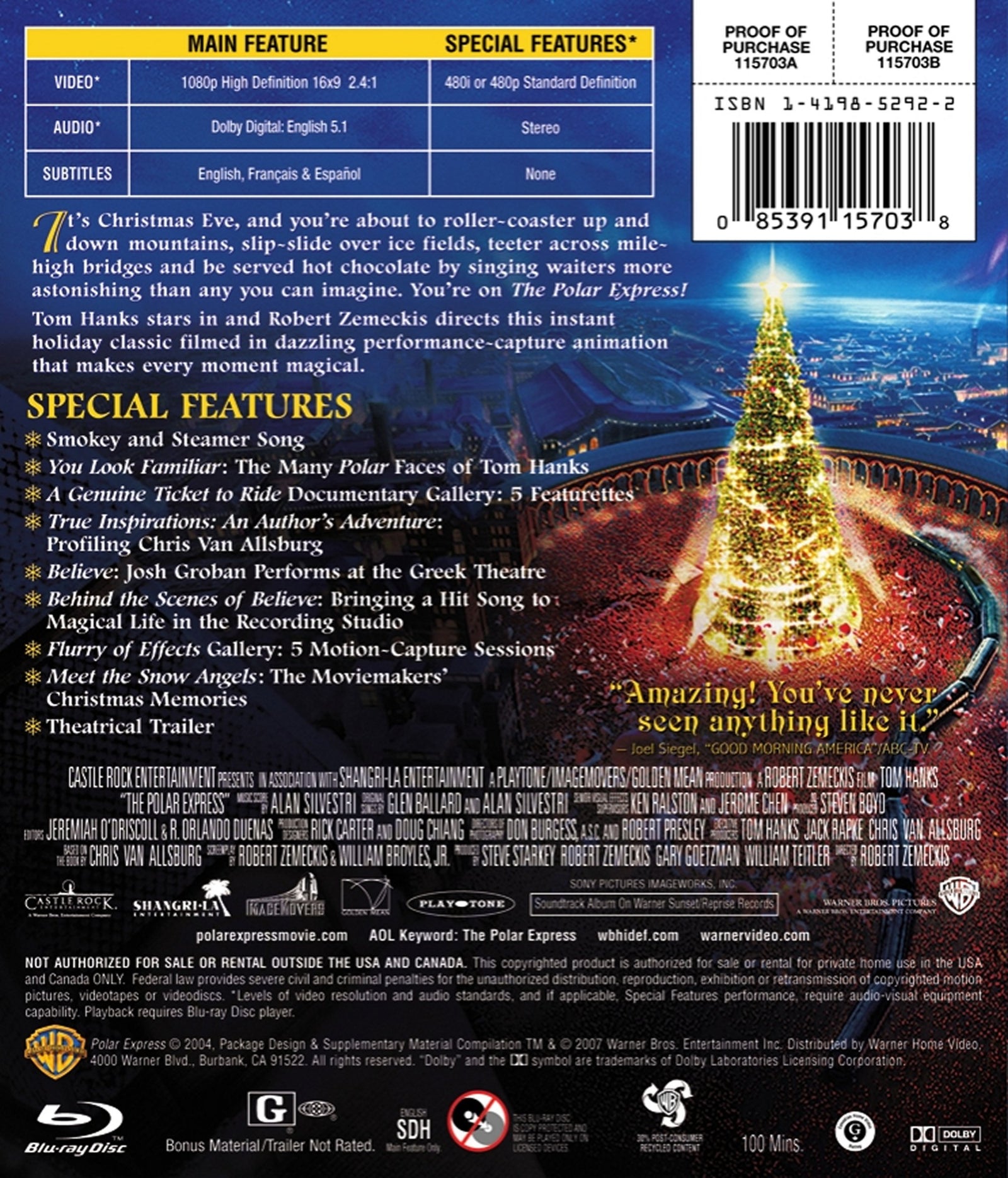 The Polar Express [Blu-ray] DVDs & Blu-Rays Warner Bros.   
