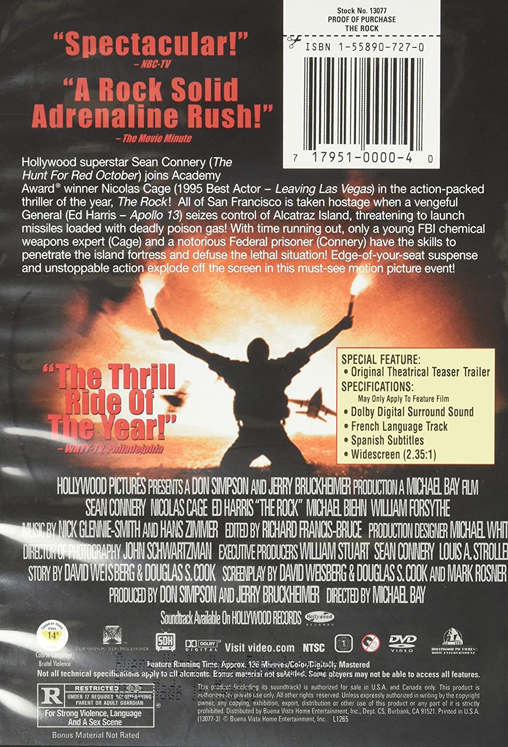 The Rock [DVD] DVDs & Blu-Rays Touchstone Home Entertainment   