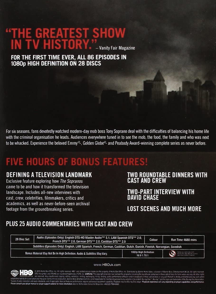 The Sopranos - The Complete Series [Blu-Ray Box Set] DVDs & Blu-Rays HBO   