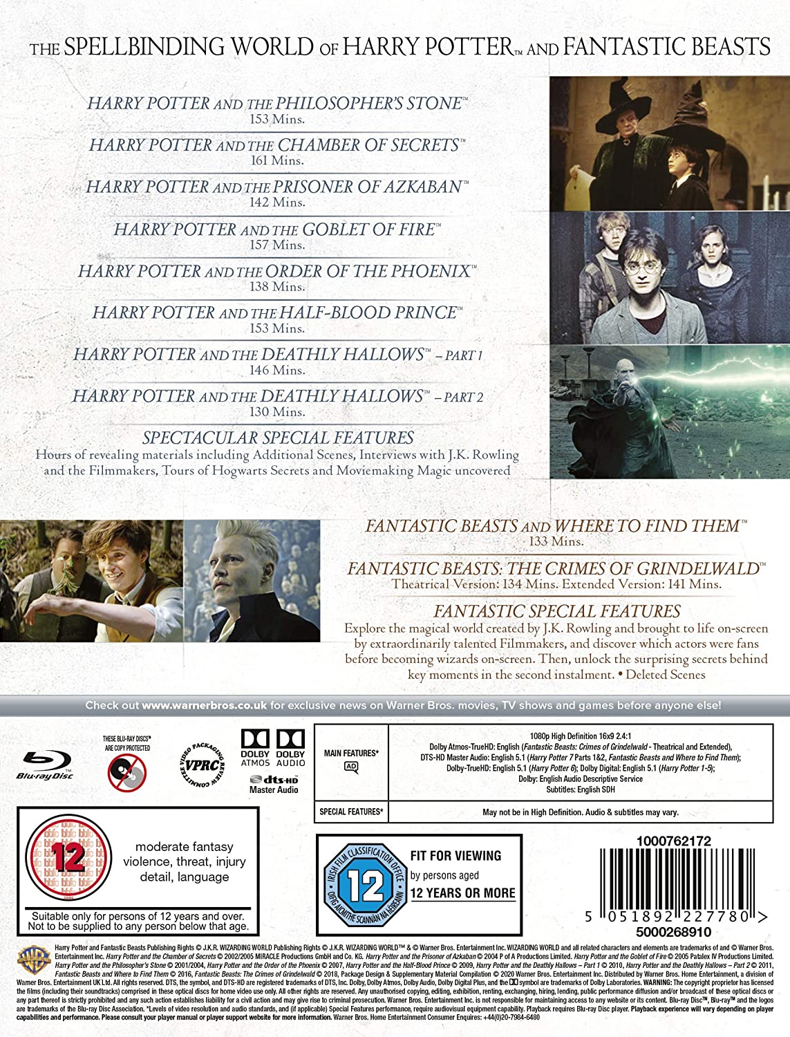 Wizarding World: 10 Film Collection [Blu-Ray Box Set] DVDs & Blu-Rays Warner Bros.   
