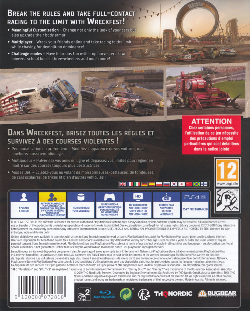 Wreckfest [PlayStation 4] PlayStation 4 Video Game THQ Nordic   