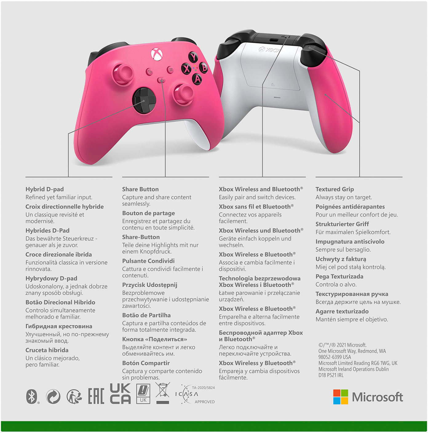Xbox Wireless Controller - Deep Pink Special Edition [Xbox Series X/S + One + Windows PC] Xbox One Accessories Microsoft