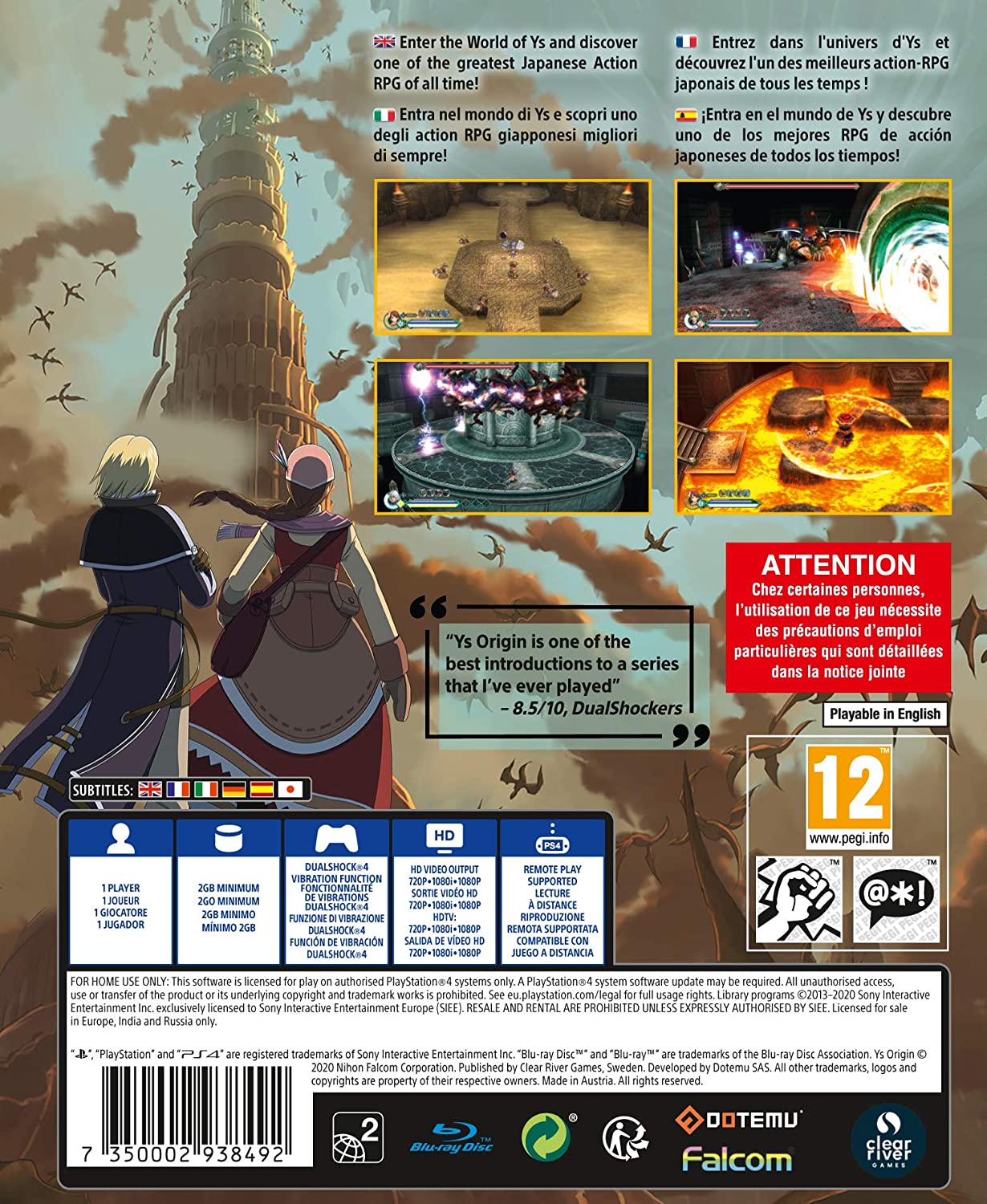 Ys Origin [PlayStation 4] PlayStation 4 Video Game Clear River Games   