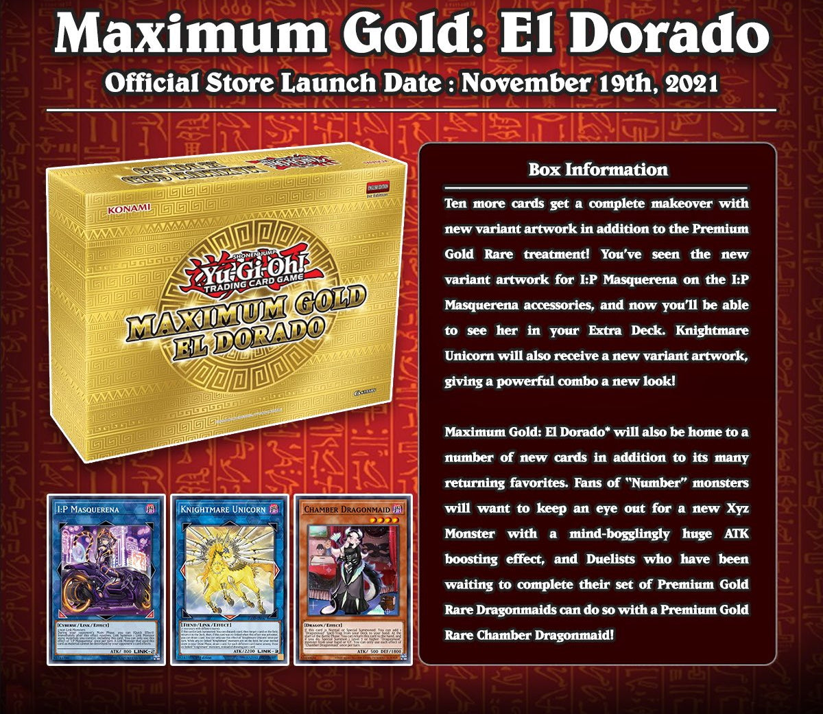 Yu-Gi-Oh! TCG: Maximum Gold El Dorado 1st Edition Mini Box Card Game Konami